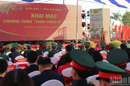 Quang cảnh Lễ khai mạc Chương trình "Xuân Chiến sĩ" lần thứ XI năm 2026 tại tỉnh Lâm Đồng.