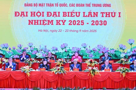 Đại hội đại biểu Đảng bộ Mặt trận Tổ quốc, các đoàn thể Trung ương lần thứ I, nhiệm kỳ 2025-2030. (Ảnh: DUY LINH)