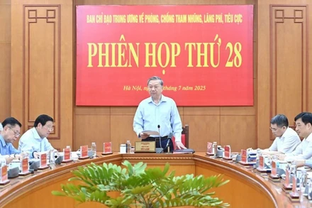 Phiên họp thứ 28 của Ban Chỉ đạo Trung ương về phòng, chống tham nhũng, lãng phí, tiêu cực, ngày 07/07/2025. Ảnh minh họa. (Ảnh: ĐĂNG KHOA)