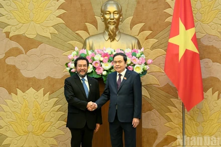 Chủ tịch Quốc hội Trần Thanh Mẫn và Phó Chủ tịch Thượng viện Indonesia Yorrys Raweyai.