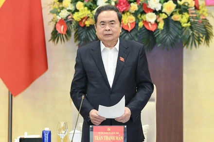 Chủ tịch Quốc hội Trần Thanh Mẫn phát biểu tại hội nghị. (Ảnh: DUY LINH)