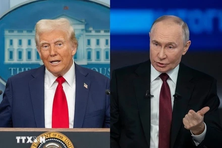 Tổng thống Mỹ Donald Trump và Tổng thống Nga Vladimir Putin. (Nguồn: THX/TTXVN)