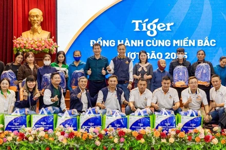 Chương trình“Tiger đồng hành cùng miền Bắc vượt bão 2025”được triển khai tại nhiều địa phương.