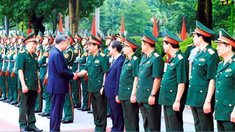 Đồng chí Tổng Bí thư Tô Lâm về dự khai giảng năm học 2024-2025 của Học viện Quốc phòng.