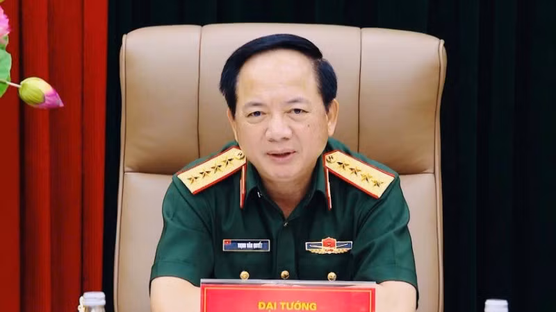 Đại tướng Trịnh Văn Quyết, Bí thư Trung ương Đảng, Ủy viên Thường vụ Quân ủy Trung ương, Chủ nhiệm Tổng cục Chính trị Quân đội nhân dân Việt Nam chủ trì hội nghị.