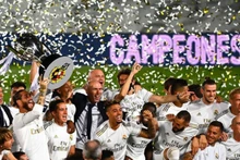 Real chính thức lên ngôi vô địch La Liga lần đầu tiên kể từ năm 2017 và lần thứ 34 trong lịch đội bóng. (Ảnh: Getty Images)
