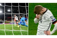 Timo Werner với pha bỏ lỡ kinh dị phút 80 trong trận gặp Bắc Macedonia. (Ảnh: Goal)