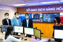 Đoàn công tác của Bộ Công thương thăm và làm việc tại Sở Giao dịch hàng hóa Việt Nam.