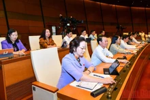 Các đại biểu Quốc hội biểu quyết thông qua Luật Thi đua, khen thưởng (sửa đổi), chiều 15/6. (Ảnh: LINH NGUYÊN)