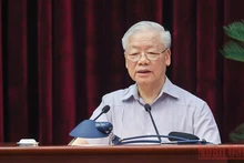 Tổng Bí thư Nguyễn Phú Trọng phát biểu chỉ đạo Hội nghị. (Ảnh: ĐĂNG KHOA)