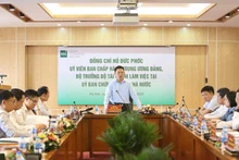Bộ trưởng Tài chính Hồ Đức Phớc phát biểu chỉ đạo tại buổi làm việc ngày 30/6. (Ảnh: UBCKNN)