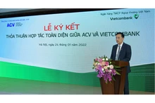 Ông Phạm Quang Dũng-Chủ tịch HĐQT Vietcombank phát biểu tại Lễ ký kết.