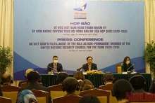 Bộ Ngoại giao thông tin về đóng góp nổi bật của Việt Nam tại Hội đồng Bảo an Liên hợp quốc. (Ảnh: Đinh Trường)