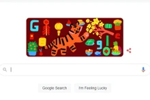 Biểu tượng năm Nhâm Dần trên trang chủ Google. (Ảnh chụp màn hình)