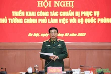 Đại tướng Phan Văn Giang chủ trì hội nghị. (Ảnh: Báo Quân đội nhân dân)