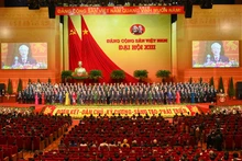 Quang cảnh phiên bế mạc Đại hội XIII của Đảng tại Trung tâm Hội nghị quốc gia. Ảnh: DUY LINH
