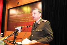 Bộ trưởng Tô Lâm phát biểu tại Hội nghị. (Ảnh: Báo Công an Thành phố Hồ Chí Minh)