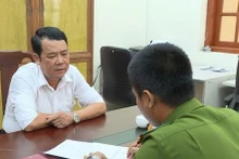 Nguyễn Văn Sướng tại cơ quan điều tra. Ảnh: Công an Bắc Ninh.