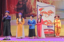 Học sinh Nghi Xuân biểu diễn trò Kiều. 