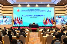 Chủ tịch QH, Chủ tịch Đại hội đồng AIPA 41 Nguyễn Thị Kim Ngân điều hành Lễ bế mạc Đại hội đồng AIPA 41. (Ảnh: DUY LINH)