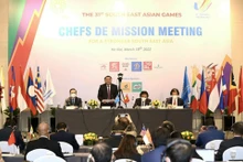Bộ trưởng Nguyễn Văn Hùng phát biểu khai mạc Hội nghị Trưởng đoàn lần thứ hai SEA Games 31. (Ảnh: Trần Huấn)