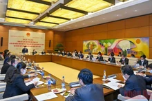 Quang cảnh hội nghị Tổng kết quy chế phối hợp giữa Hội đồng Dân tộc và Ủy ban Dân tộc. (Ảnh Duy Linh)