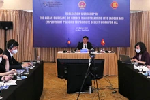 Đại diện Việt Nam dự hội thảo tại đầu cầu Hà Nội (Ảnh: Molisa).