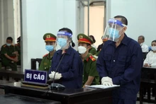 Các bị cáo tại phiên tòa. (Ảnh: VŨ HOA)