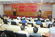 Hội nghị Triển khai nhiệm vụ diễn tập khu vực phòng thủ tỉnh Lào Cai năm 2022. (Ảnh: QUỐC HỒNG) 