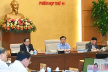 Chủ tịch Quốc hội Vương Đình Huệ phát biểu ý kiến tại phiên họp. (Ảnh: Duy Linh)