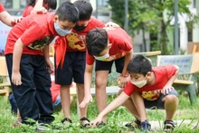 Các thí sinh nhỏ tuổi góp mặt tại buổi lễ.