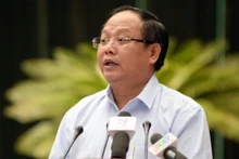 Hình ảnh ông Tất Thành Cang trong một cuộc họp lúc còn công tác.