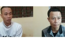 Hai đối tượng Nguyễn Tài Đủ và Lê Đắc Quyền tại cơ quan điều tra.