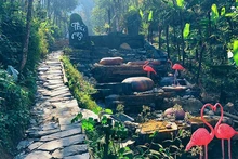 Một góc tiểu cảnh điểm du lịch Thung lũng Xanh