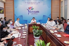 Cuộc họp tại đầu cầu Tổng cục Du lịch do Thứ trưởng VHTTDL Đoàn Văn Việt chủ trì (Ảnh: TCDL)