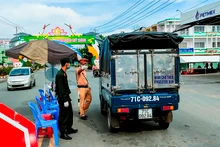 Một chốt liên huyện Cao Lãnh và TP Cao Lãnh trước khi được tháo dỡ.