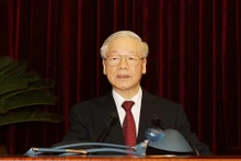 Tổng Bí thư Nguyễn Phú Trọng phát biểu khai mạc Hội nghị lần thứ tư Ban Chấp hành Trung ương Đảng khóa XIII. (Ảnh: TTXVN)
