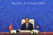 Thủ tướng Chính phủ Phạm Minh Chính dự Hội nghị cấp cao ASEAN - Australia. (Ảnh: Trần Hải)