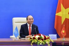Chủ tịch nước Nguyễn Xuân Phúc tại Phiên thảo luận mở cấp cao trực tuyến về hợp tác giữa Liên hợp quốc và Liên minh châu Phi (AU).