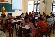 Giờ học theo chương trình giáo dục phổ thông mới của lớp 6 tại Trường Phổ thông dân tộc nội trú THCS Chợ Mới.