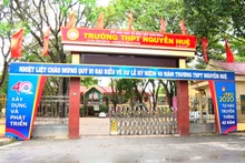 Trường THPT Nguyễn Huệ, TP Tam Điệp, chấp hành nghiêm các biện pháp phòng, chống dịch Covid-19.