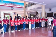 Lễ ra quân của cán bộ, sinh viên Trường đại học Y Hà Nội chi viện tỉnh Bắc Ninh phòng chống dịch Covid-19. Ảnh: Trường đại học Y Hà Nội