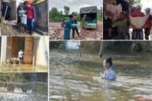 Hình ảnh mưa lũ miền Trung năm 2020, một trong những tổn thất thiên nhiên nhiên của Việt Nam.