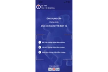 Giao diện ứng dụng của hệ thống cấp chứng nhận vaccine Covid-19 điện tử.