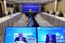 Thủ tướng Chính phủ Nguyễn Xuân Phúc dẫn đầu đoàn Việt Nam tham dự Hội nghị. (Ảnh: TRẦN HẢI)