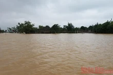 Nhiều khu vực ở huyện Quảng Ninh, Quảng Bình, chìm trong lũ vào giữa tháng 10 vừa qua (Ảnh minh họa: Hương Giang).