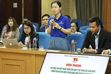 Các đại biểu trí thức trẻ trong và ngoài nước thảo luận tại hội nghị.