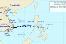 Áp thấp nhiệt đới tiếp tục suy yếu thành vùng áp thấp và tan dần. (Nguồn: nchmf.gov.vn)
