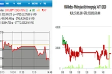 Diễn biến VN-Index và HNX-Index, phiên giao dịch ngày 30-11. 