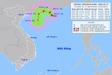 Vị trí và hướng di chuyển của bão số 3. (Nguồn: nchmf.gov.vn)